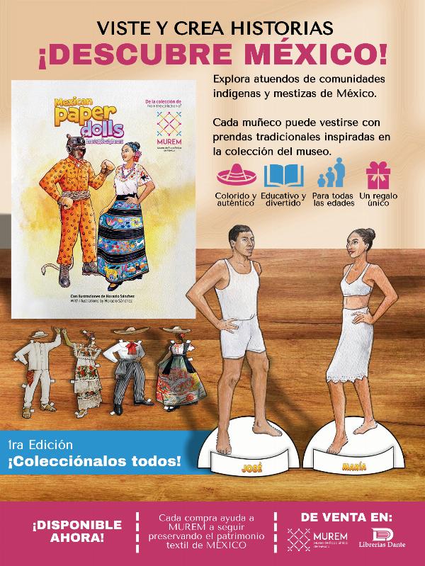 Paper Dolls Mexicanos, ya disponibles en la Tienda de MUREM y Librerías Dante 